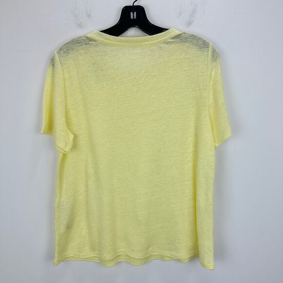 Eileen Fisher Crewneck Short Sleeve Organic Linen Tee Shirt Citrus XXS NWT - Picture 8 of 9